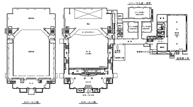 管理棟大ホール全体図